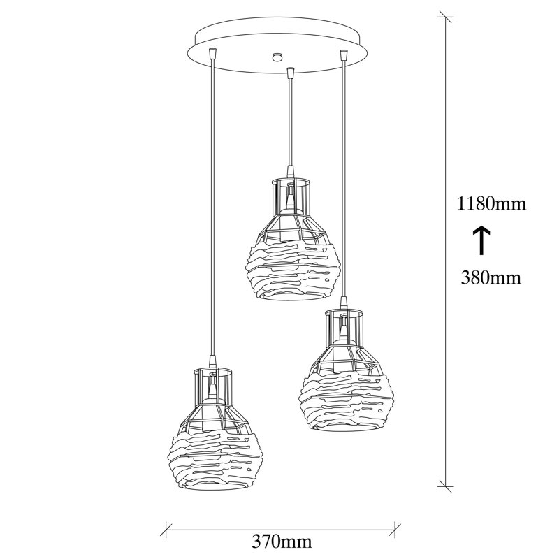 Luminaire suspendu géométrique à 3 lumières Hatherleigh