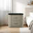 Gray Linen & Beige Nightstand