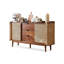 Buffet en noyer massif de style Mid-Century