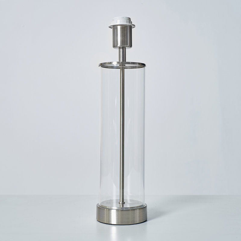 Pisinemo Glass Lamp Base Lamp, Brushed Chrome