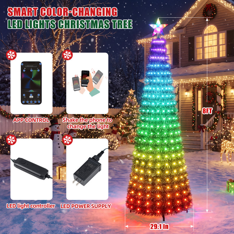 Décoration d'extérieur pour arbre de Noël, 8,9 pi