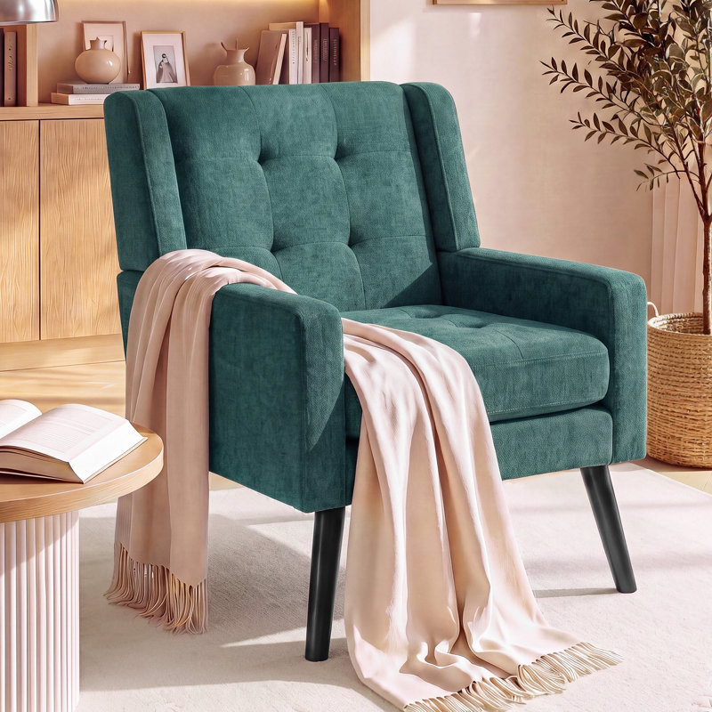 Fauteuil d'appoint Bolanle, Lin vert foncé