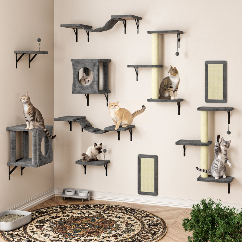 Meuble pour chat 5 pièces, Gris
