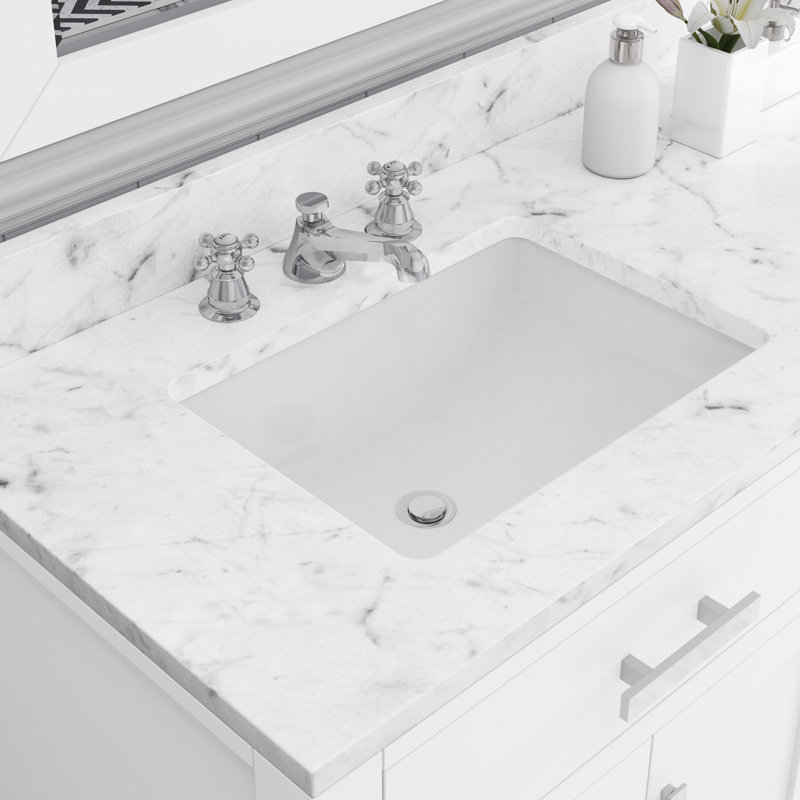 Madison 72" Carrara White Marble Countertop Bath Vanity with Mirror, Solid White