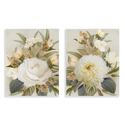 «Soft Neutral Dahlia & Rose», ensemble de 2 plaques murales, design par House Fenway