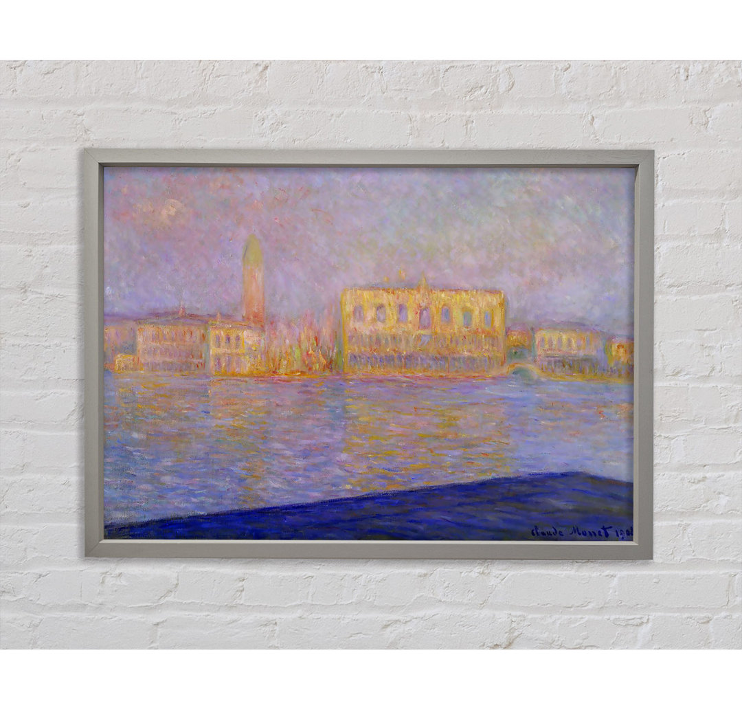 Monet Der Dogenpalast Sonnenuntergang - Einzelner Bilderrahmen Kunstdrucke auf Leinwand