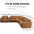 6-Pieces Breathable Leather Upholstered Power Reclining Living Room Sectional with Adjustable Headrest and Footrest