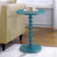 Table d'appoint ronde en bois bleu sarcelle