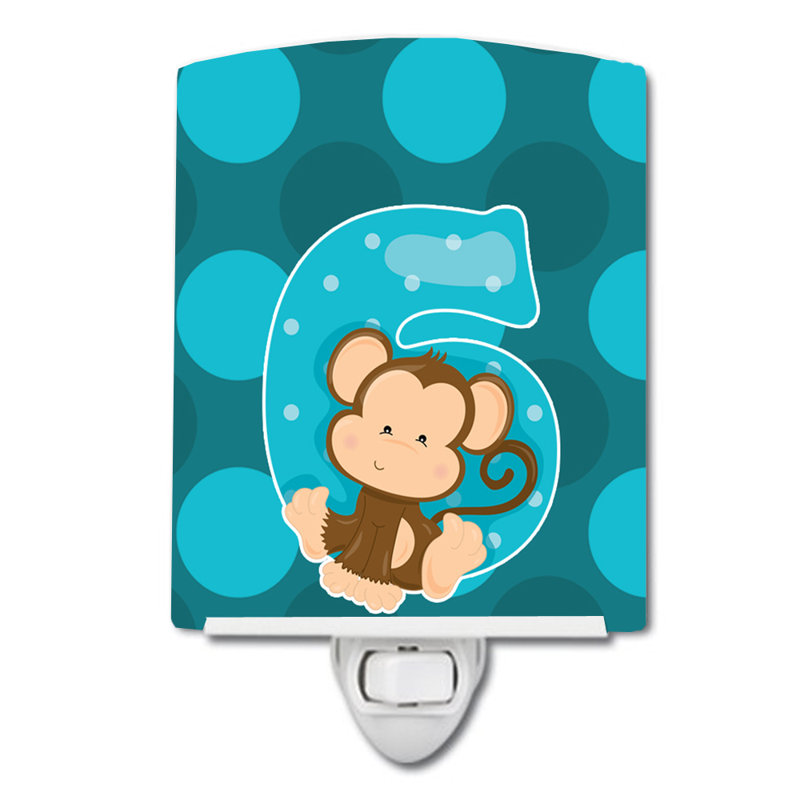 Lampe de nuit en céramique zoo month 6 singe