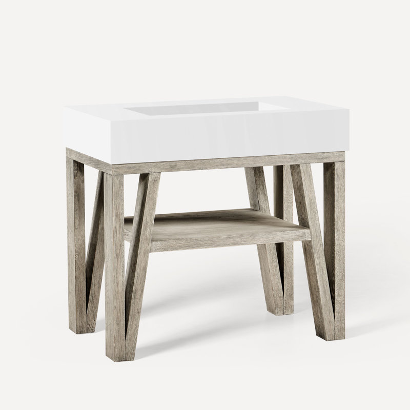 Ensemble de meuble-lavabo simple 36 po Bodo, Chêne gris clair