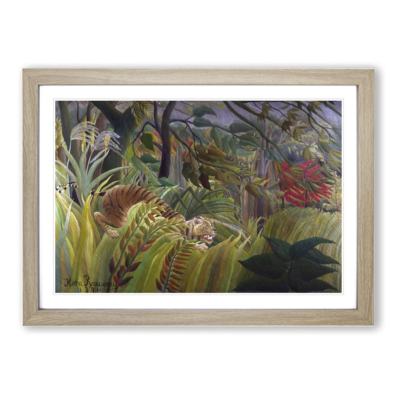 Surprise by Henri Rousseau - Picture Frame Painting, 48cm H x 65cm W x 2cm D, Oak Framed