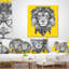 Lion d’animal avec verres et coussin lombaire écharpe