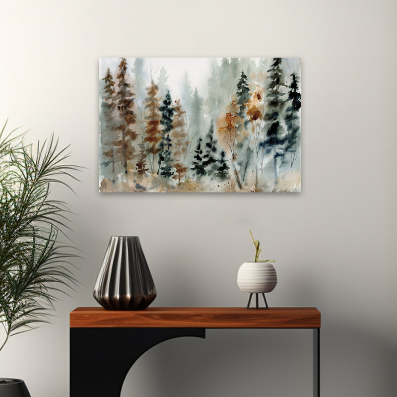 Forêt contemporaine et minimaliste du Nord, H 24 po x l 16 po