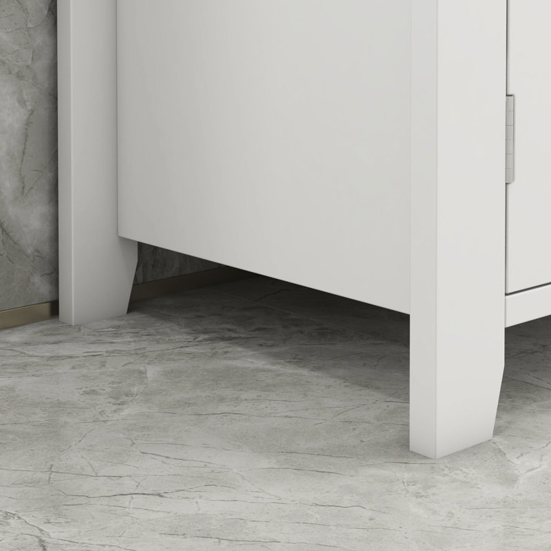 Armoire de salle de bain blanche sous le lavabo - en forme de U, tablette ajustable, armoire de rangement P 23,5 po