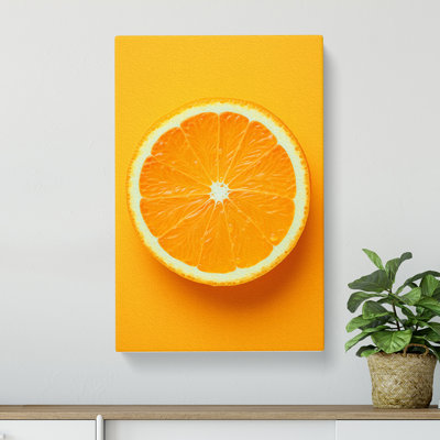 Sliced Orange Minimalism No.2 - Wrapped Canvas