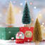 12 mini sapins de Noël artificiels avec 8 petites guirlandes de Noël, arbres à brosse en bois-415764421