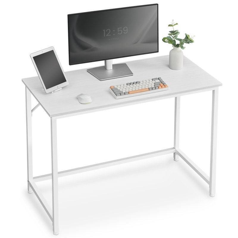 Alandus Computer Desk, White, 76cm H x 100cm W x 50cm D, White