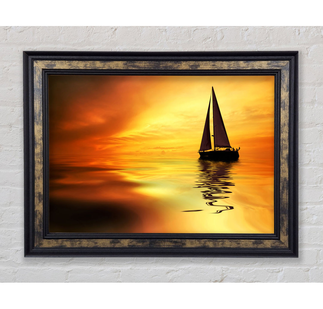 Gerahmtes Bild Sailboat Sunset 1