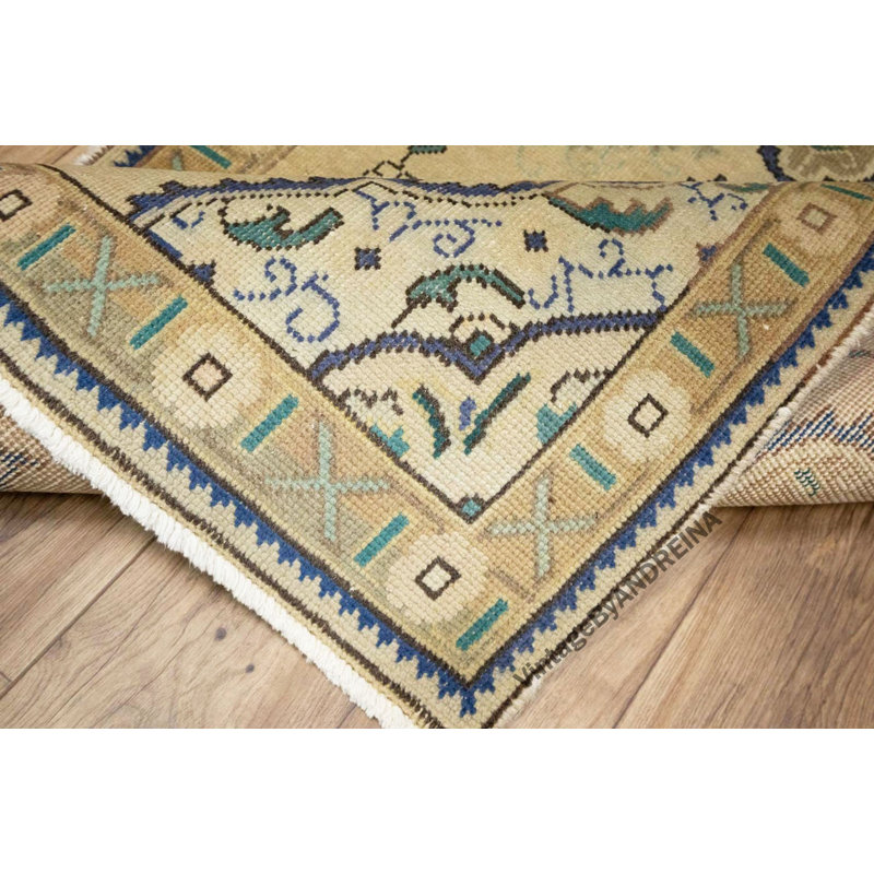 Tapis oriental tribal en laine noué à la main 3 pi 1 po x 4 pi 9 po