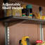 Ensemble de tablettes de rangement Keter, ensemble de rangement renforcé en acier de 40 po avec supports robustes et rails, noir