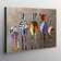 Zebras From Behind Abstract Colourful - Wrapped Canvas Art Prints