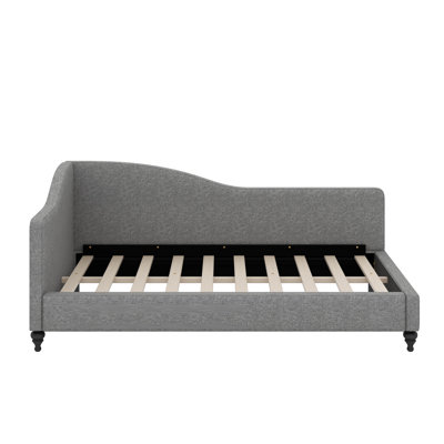 L-Shaped Linen Daybed With Solid Wood Legs