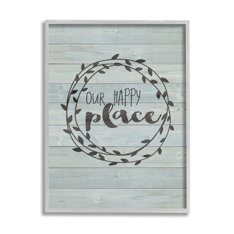 «Our Happy Place» par Jo Moulton, reproduction d'art textuel sur toile, H 14 po x l 11 po, Estampe numérique Farmhouse