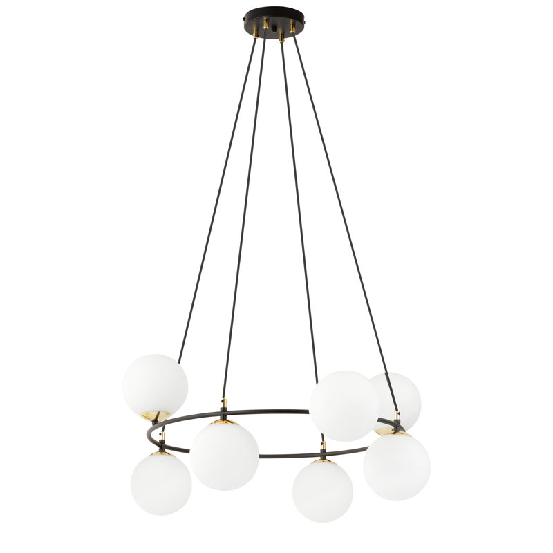 Odin 8 - Light Waggon Wheel Chandelier, White