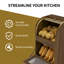 Bac de rangement pour pommes de terre 38 po, boîte à pain à 3 niveaux, rangement pour oignon en bois mobile avec roulettes et 3 armoires, armoire de rangement pour légumes pour la cuisine-130367151
