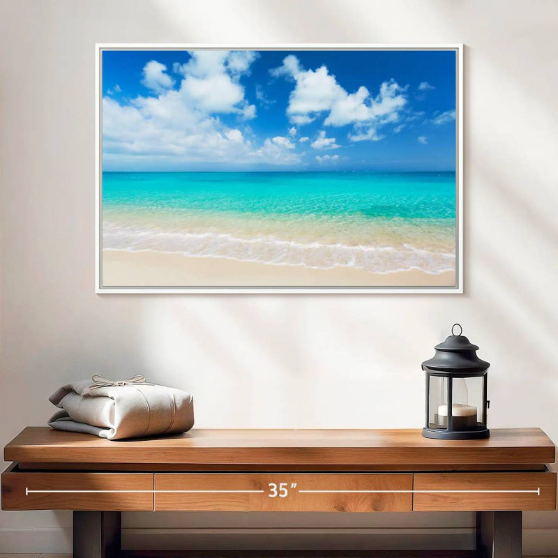 Un Aykhan, Cadre flottant blanc, 25 po x 17 po