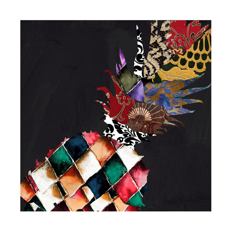 Art sur toile Sasha Pineapple Brocade II_ALI73133, H 18 po x l 18 po