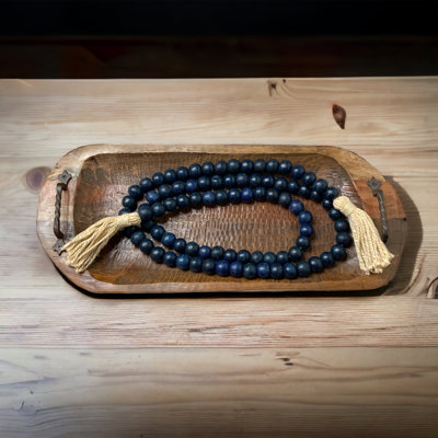 Boho Bead Garland-Navy Blue