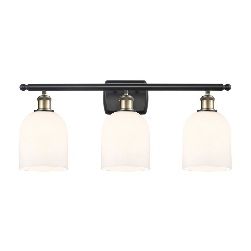 Anacaren 3 - Light Dimmable Vanity Light, Glossy White, Black Antique Brass
