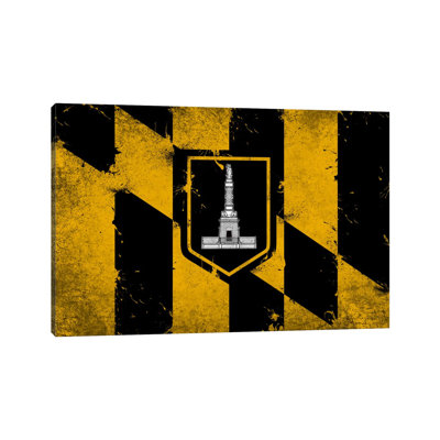 Baltimore, Maryland Fresh Paint City Flag - Wrapped Canvas Print