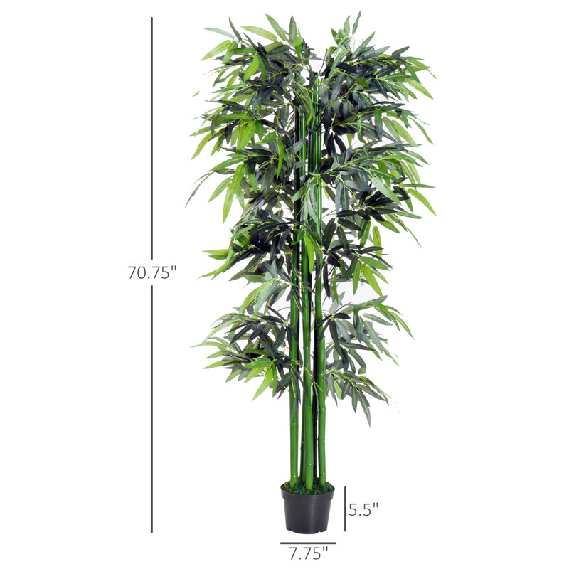 70.75'' Faux Moss Tree in Cement Pot