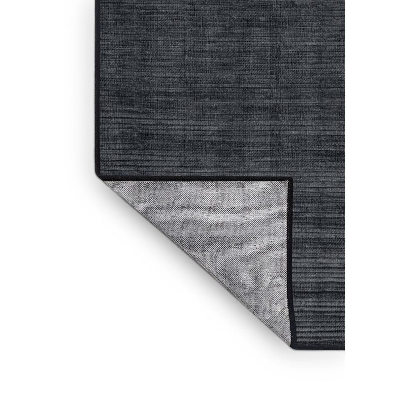 Machine Washable Solid Black Area Rug, Rectangulaire 3 pi x 5 pi