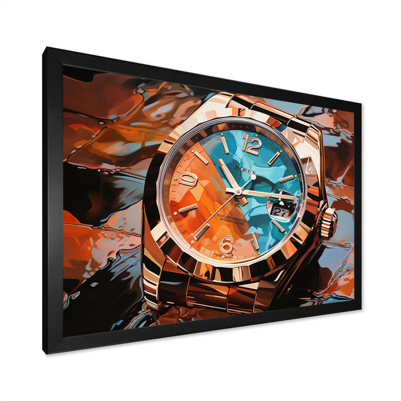 Montre de luxe bronze Infinity II, H 30 po x l 40 po x P 1,5 po, Cadre simple noir