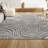 Maribo High-Low Abstract Groovy Striped Gray/Ivory Indoor/Outdoor Rug-1192264846