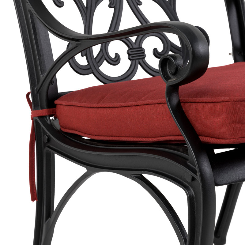 Chaise de patio avec coussin Fowles, Rouge