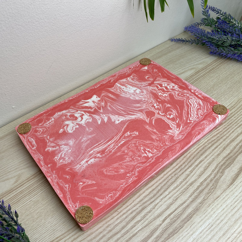 Rectangle Decorative Tray, Pink