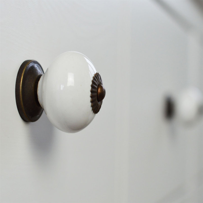 Nicola Spring - Round Ceramic Cabinet Knobs, White