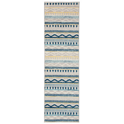 Ezzelino Geometric Blue/Beige/Yellow Area Rug