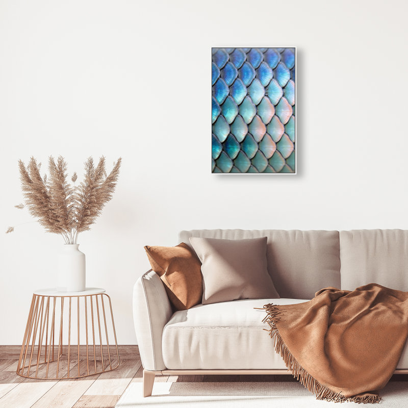 Mermaid Zoom Print by Oliver Gal, 16"H x 11"W, White Floater Frame