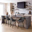 Tabouret de comptoir pivotant en lin 25,6 po avec structure en métal Absalom-88659289-119237960