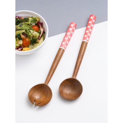 Ensemble à salade en résine et bois