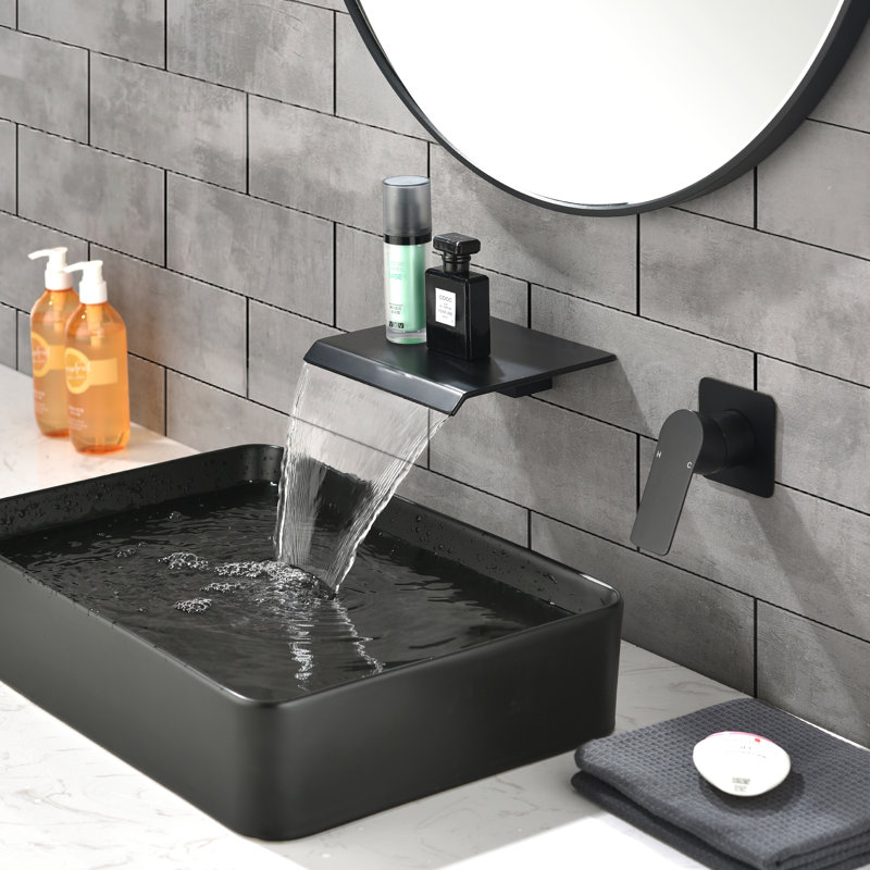 Wall Mounted Optional Single-handle Bathroom Faucet, Black