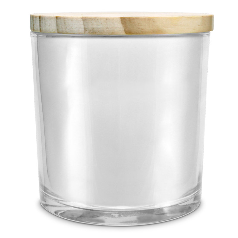 Bougie en pot légèrement parfumée avec support en verre
