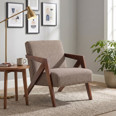 Chaise d'appoint Mid-Century moderne avec structure en bois