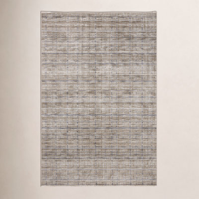Beige Gray Striped Rug