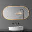 Miroir de salle de bain ovale mural en métal à suspendre verticalement et horizontalement-429494062